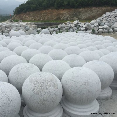 花崗巖路障石球 花崗巖路障球 定制花崗巖擋車路障石球 竣峰石業
