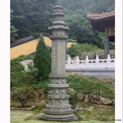 青石石雕經幢塔的款式 刻經文的石雕柱子 福建惠安雕刻廠家