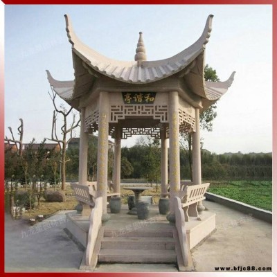 惠安廠(chǎng)家直銷(xiāo)四角石亭子景區(qū)石雕涼亭古建中式石雕涼亭