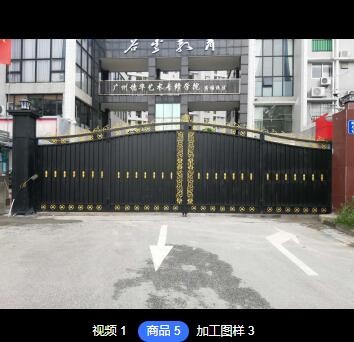 廣州廠家生產折疊雙開電動鐵藝門私家別墅庭院遙控熱鍍鋅鐵藝大門