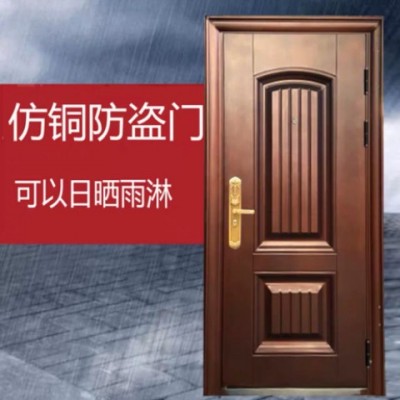 仿銅防盜門氣窗搖頭家用工程車庫房門鋼質防曬防雨防銹進戶入戶門