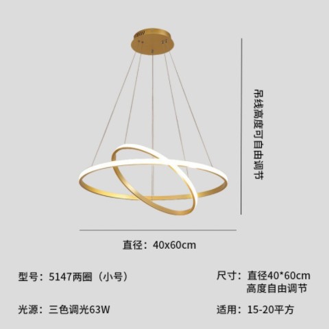 網紅款餐廳吊燈北歐現代簡約客廳燈極簡復式圓圈茶室臥室LED燈具