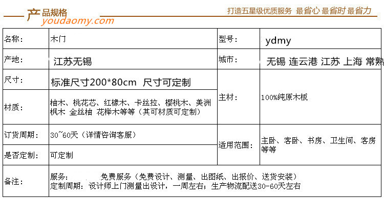 江陰雕花實木門宅配定制示例圖4