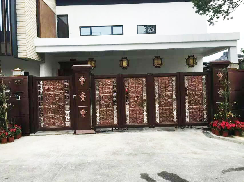 鋁藝大門 別墅對開雙開門 電動懸浮折疊門 四川無軌懸浮折疊門示例圖67