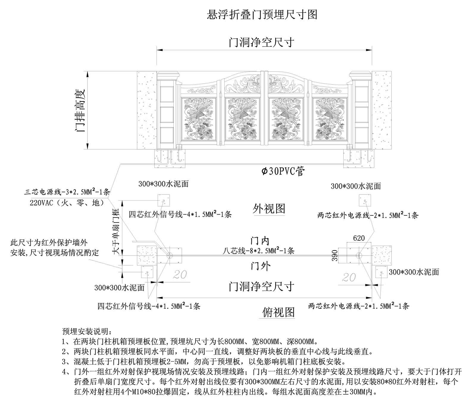 庭院懸浮門 庭院平移門庭院折疊門 電動(dòng)懸浮門 懸浮折疊門示例圖35