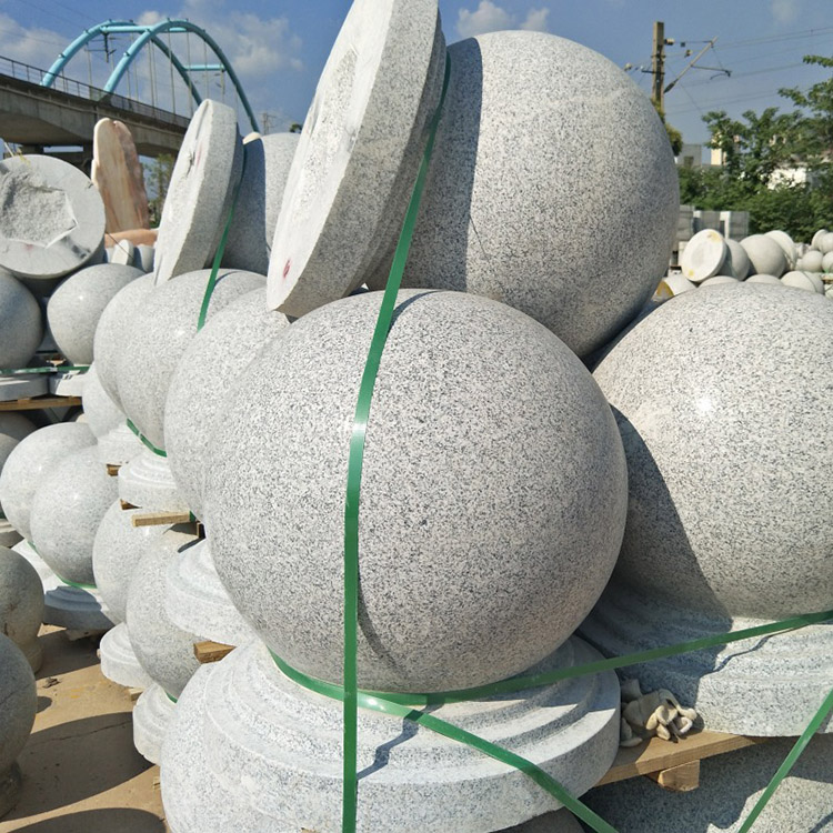 廣場擋車石球 公園路障石墩 大小花崗巖圓球 竣峰石業(yè)