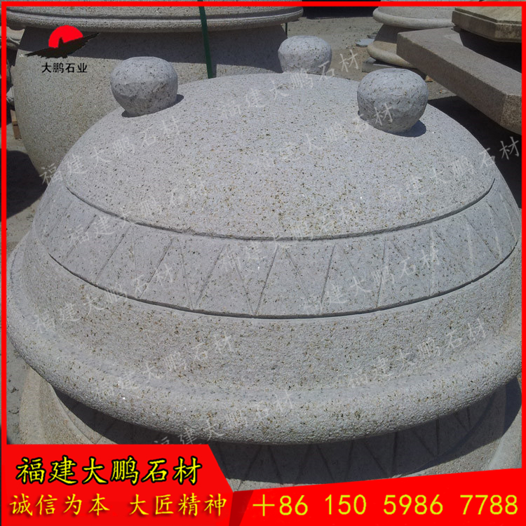 惠安石雕花盆廠 園林景觀石雕花缽廠家 石雕水缽圖片設計 福建石雕大鵬石材