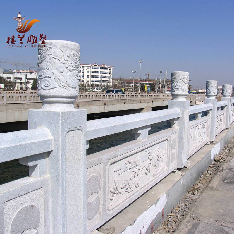 寺廟景區石雕欄桿 漢白玉石雕欄桿上門安裝