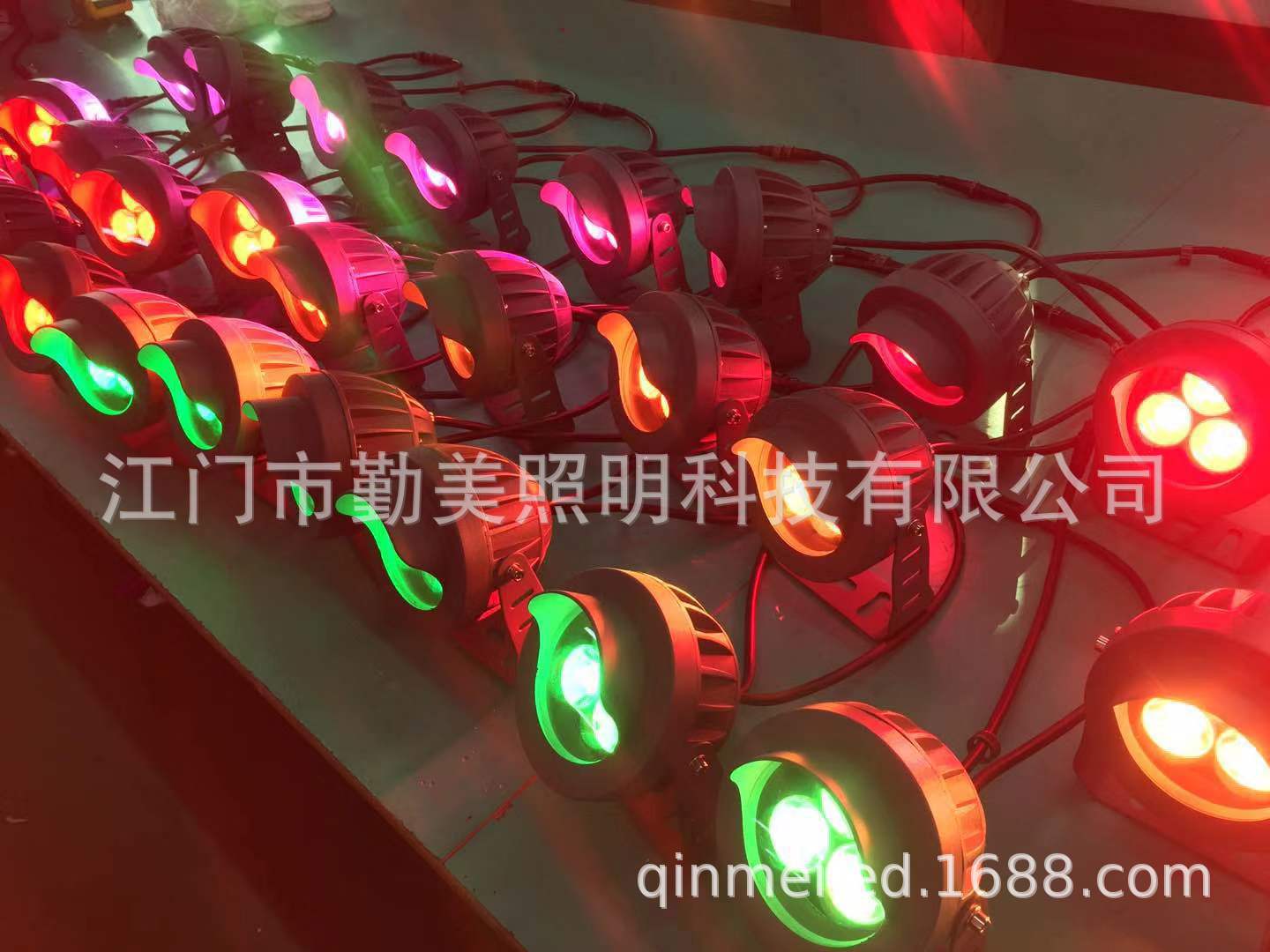 18W外控RGB三合一LED投光燈/RGB全彩三合一投光燈/18W防水射燈示例圖1