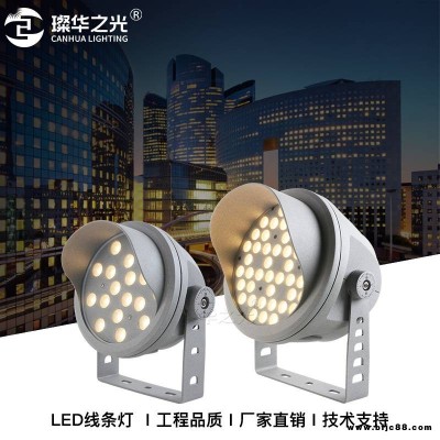 LED戶外插地照樹燈園林景觀樓體亮化圓形投光燈RGB投射燈