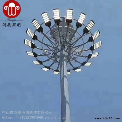 佛山足球場燈光設(shè)計400WT型投光燈支架12米高桿燈球場廣場碼頭燈桿