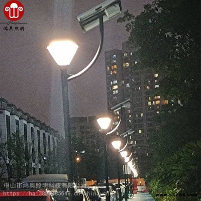 庭院燈太陽能庭院燈戶外花園燈小區公園草坪燈3米3.5米中式景觀燈