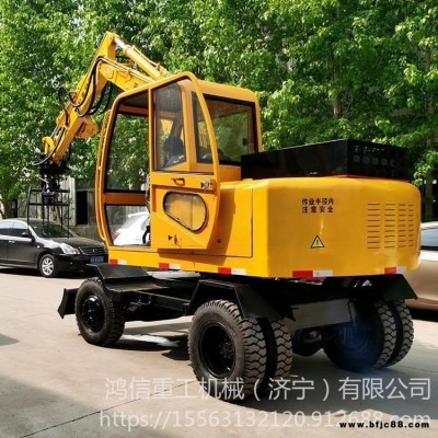 鴻信輪式抓木機 裝載機輪式小型抓木機 液壓旋轉抓草機 液壓可旋轉抓木機