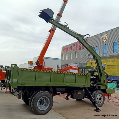 四驅(qū)液壓挖掘裝載機(jī) 農(nóng)用運(yùn)輸隨車挖 運(yùn)輸車配置破碎錘抓木器