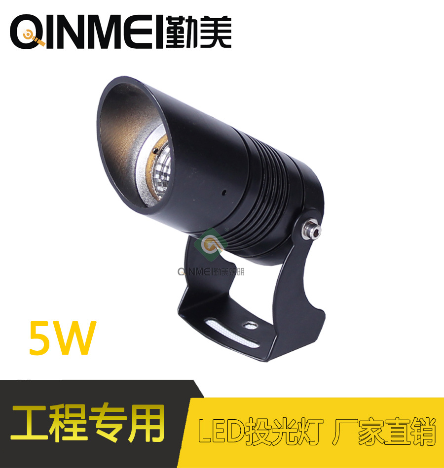 供應5W圓形COB插地LED投光燈/車鋁斜口帽插泥射燈/24度插地投光燈示例圖2