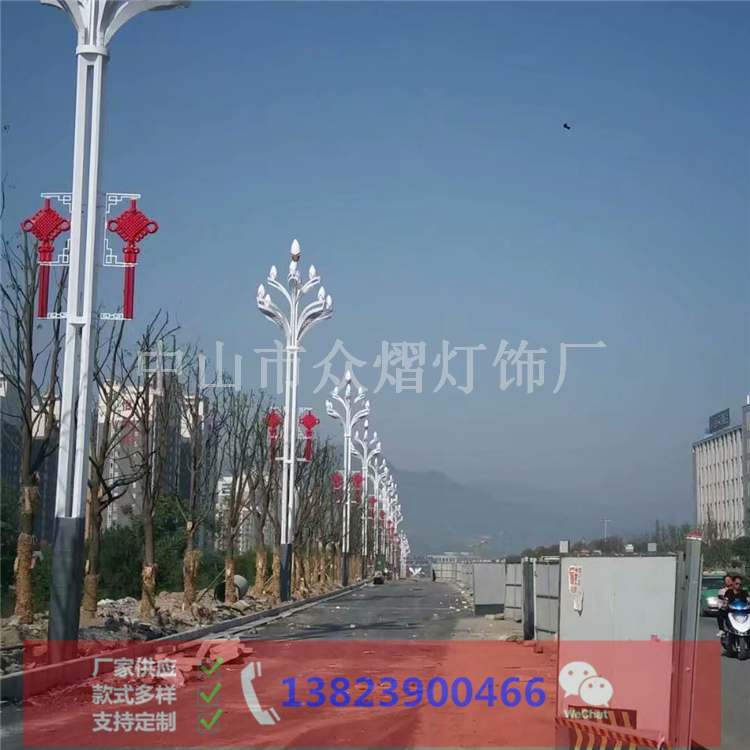 內蒙古扎魯特旗廣場景觀燈2米扇形中國結熱銷產品