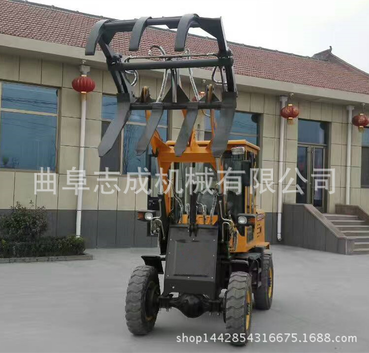 建筑小型輪式裝載機 全新ZL910四驅工程鏟車 畜牧養(yǎng)殖專用抓草機示例圖1