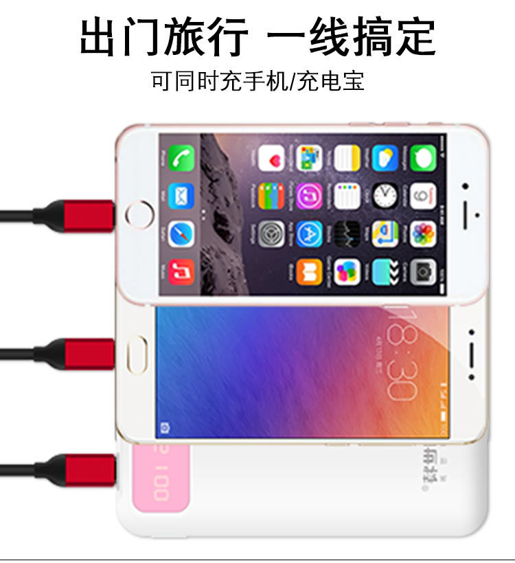 一拖三多功能數(shù)據(jù)線type-c安卓蘋果三合一多頭通用手機(jī)充電器線示例圖5