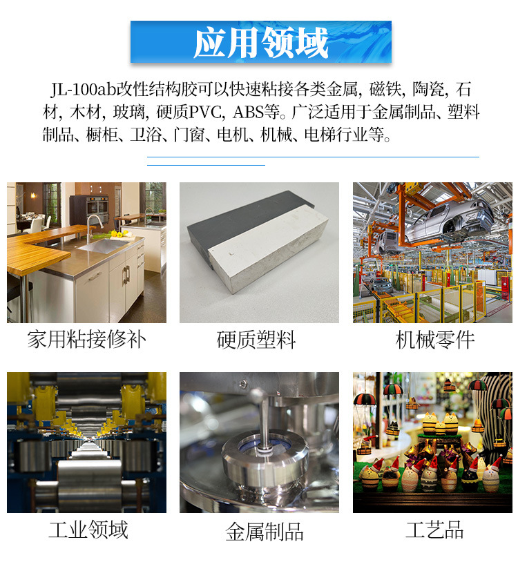 玻璃粘金屬強力AB膠水 木頭粘五金瓷磚大理石專用強力快干AB膠水示例圖11
