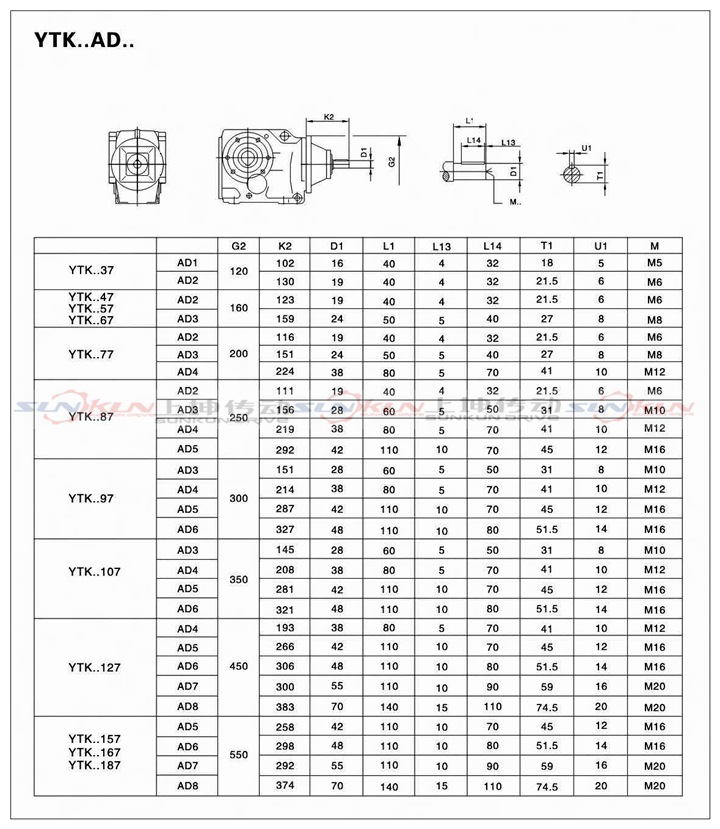 廠家直銷硬齒面齒輪箱KA37-KA187齒輪減速比5.36-197.37扭矩大示例圖8