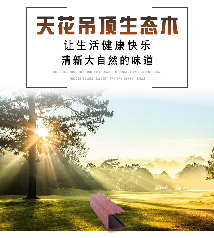 供應吊頂鋁方通仿木紋噴涂u型鋁方通室內裝修新型環保材料鋁扣板示例圖9