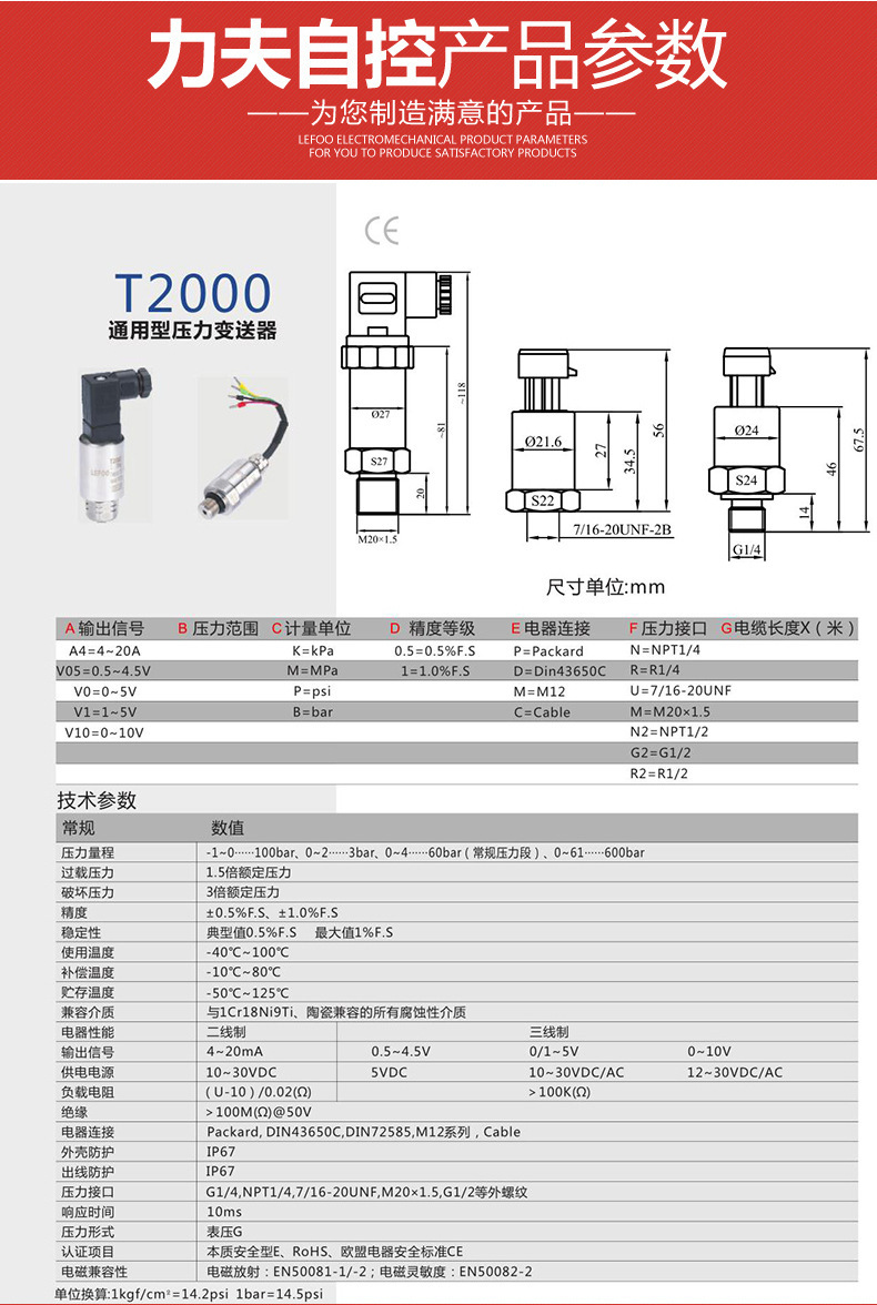 壓力傳感器油水壓氣壓通用恒壓供水壓力變送器中央空調(diào)壓力傳感器示例圖3