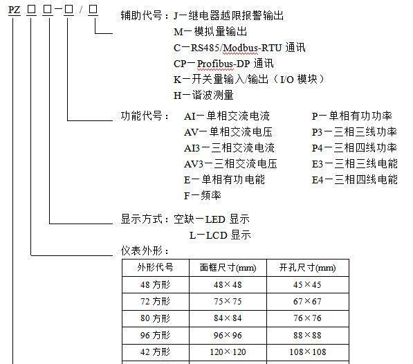 安科瑞江陰廠家品質保證PZ48-AI單相電流表示例圖5