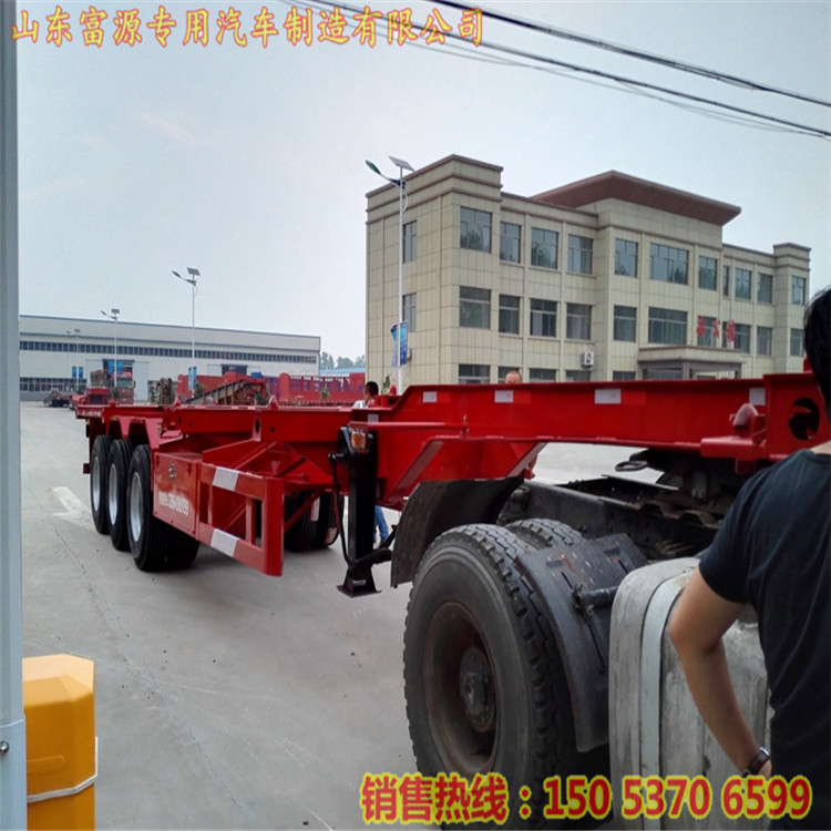 45英尺骨架式集裝箱運輸半掛車 半掛危險品運輸骨架子車 龍骨車架盤架子