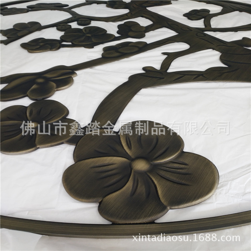 拉絲青古銅鋁板鏤空雕花背景墻隔斷廠家報價 雙面效果示例圖7