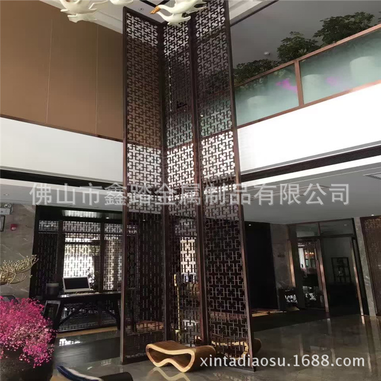 佛山仿舊不銹鋼鏤空屏風隔斷廠家示例圖14