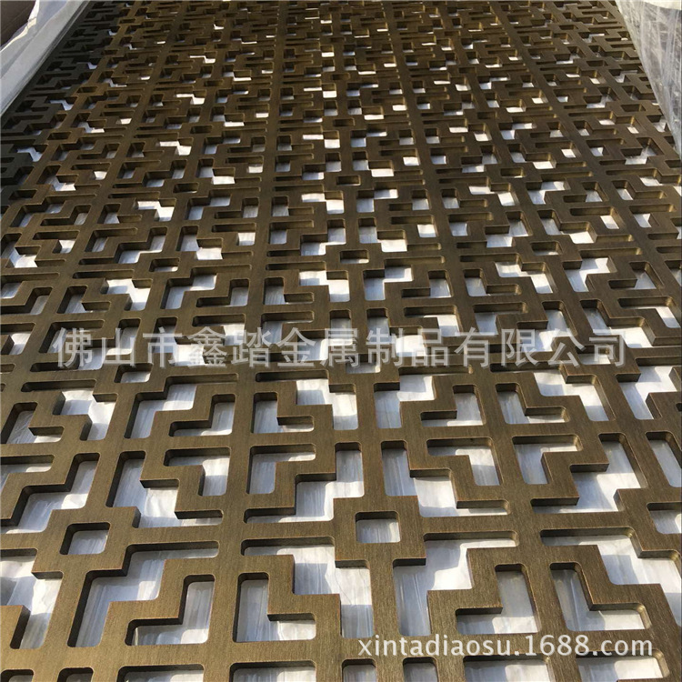 佛山仿舊不銹鋼鏤空屏風隔斷廠家示例圖1