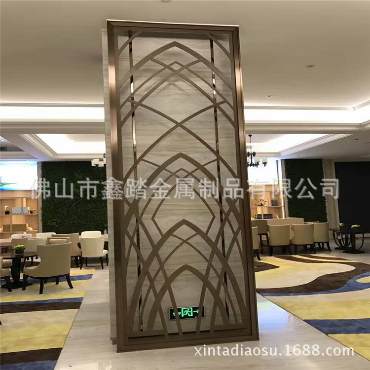 佛山仿舊不銹鋼鏤空屏風隔斷廠家示例圖9