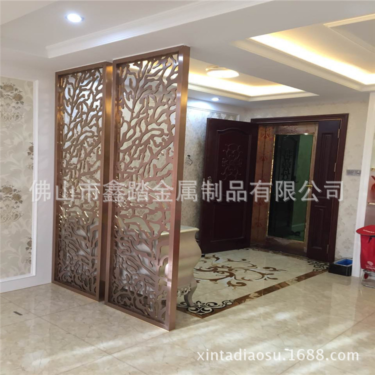 佛山仿舊不銹鋼鏤空屏風隔斷廠家示例圖17