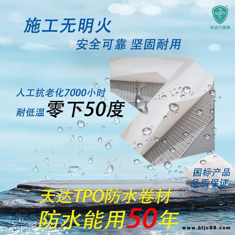 天達TPO防水卷材1.2mm非外露背襯型TPO防水卷材