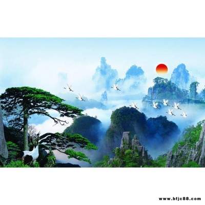 諾曼 影視墻壁畫圖片 瓷磚背景墻效果圖2018客廳 新瓷磚背景墻 客廳背景墻效果圖瓷磚 電視背景墻瓷磚簡歐 迎客松