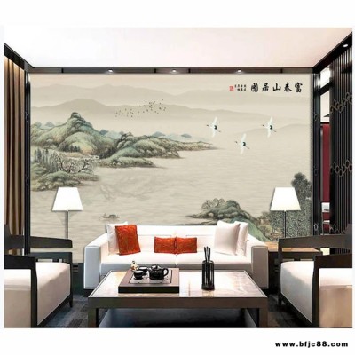 諾曼 客廳沙發(fā)背景墻裝修效果圖 外墻瓷磚壁畫 新中式石材背景墻 瓷磚畫背景墻價格 瓷磚山水壁畫價格 簡約壁畫 富山春居圖