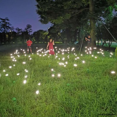 LED發光仿真風動螢火蟲燈戶外防水動態搖擺公園美陳草坪景觀燈