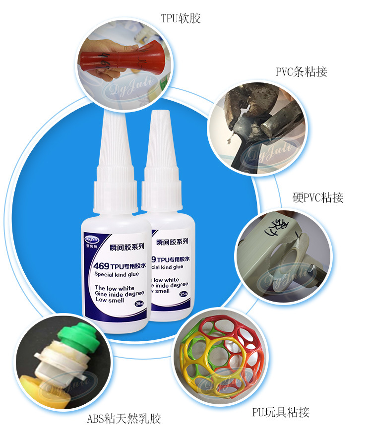 聚厲廠家直銷柔軟不發(fā)脆tpu/pvc專用膠水 強(qiáng)力tpu塑料快干膠水示例圖21
