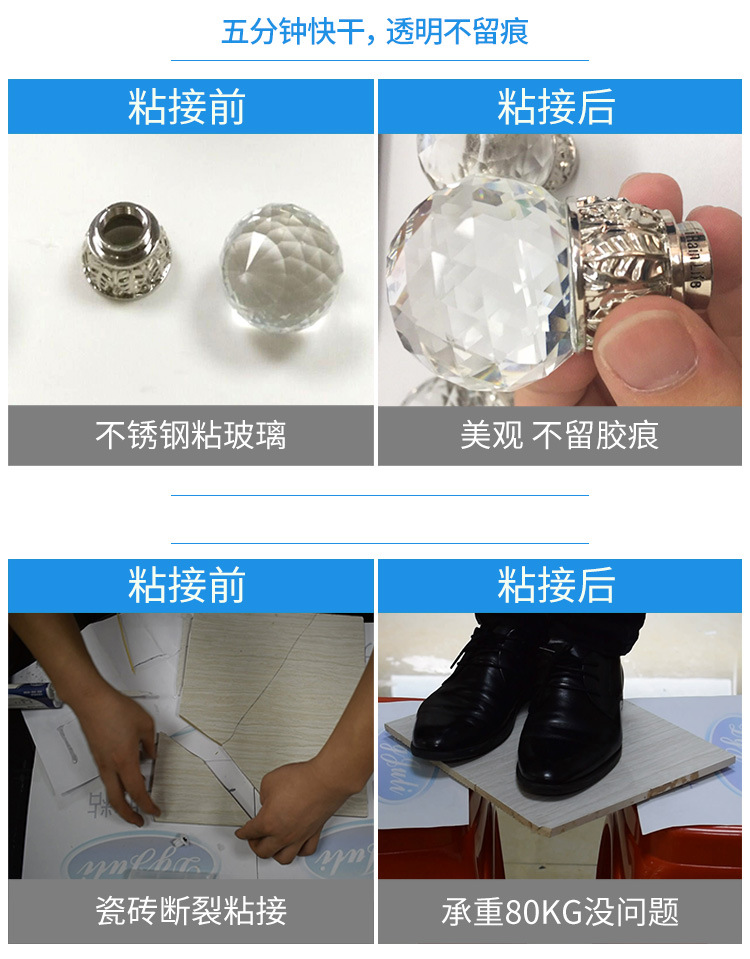 JL-605AB環氧樹脂AB膠金屬木頭雙組份5-8分鐘定位環氧樹脂AB膠水示例圖5