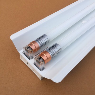 歐普照明LED燈管日光燈支架1.2米T8燈管單雙管帶罩平蓋全套一體化